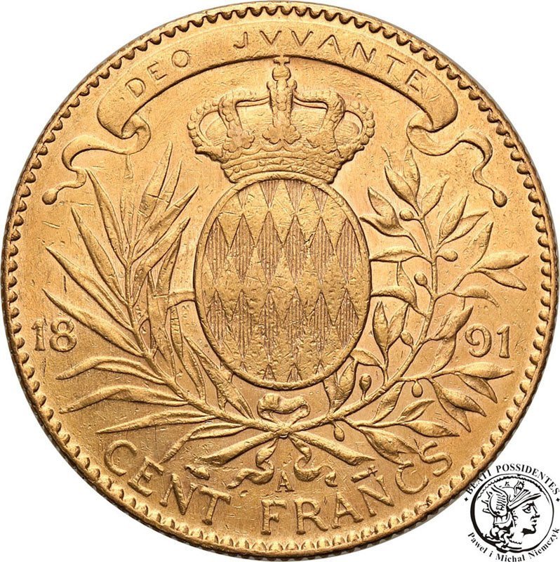 Monako 100 franków 1891 A Albert I st. 2+